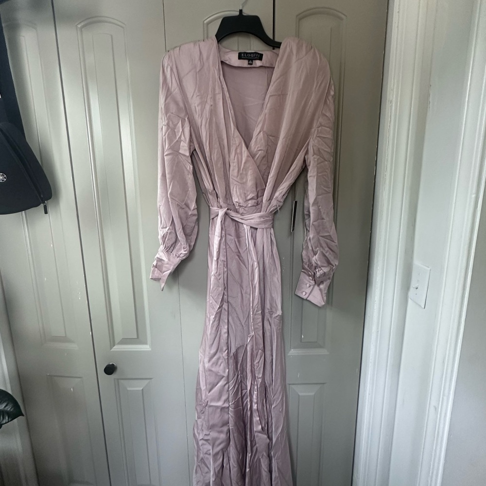 Eloquii Mauve Long Sleeve Dress